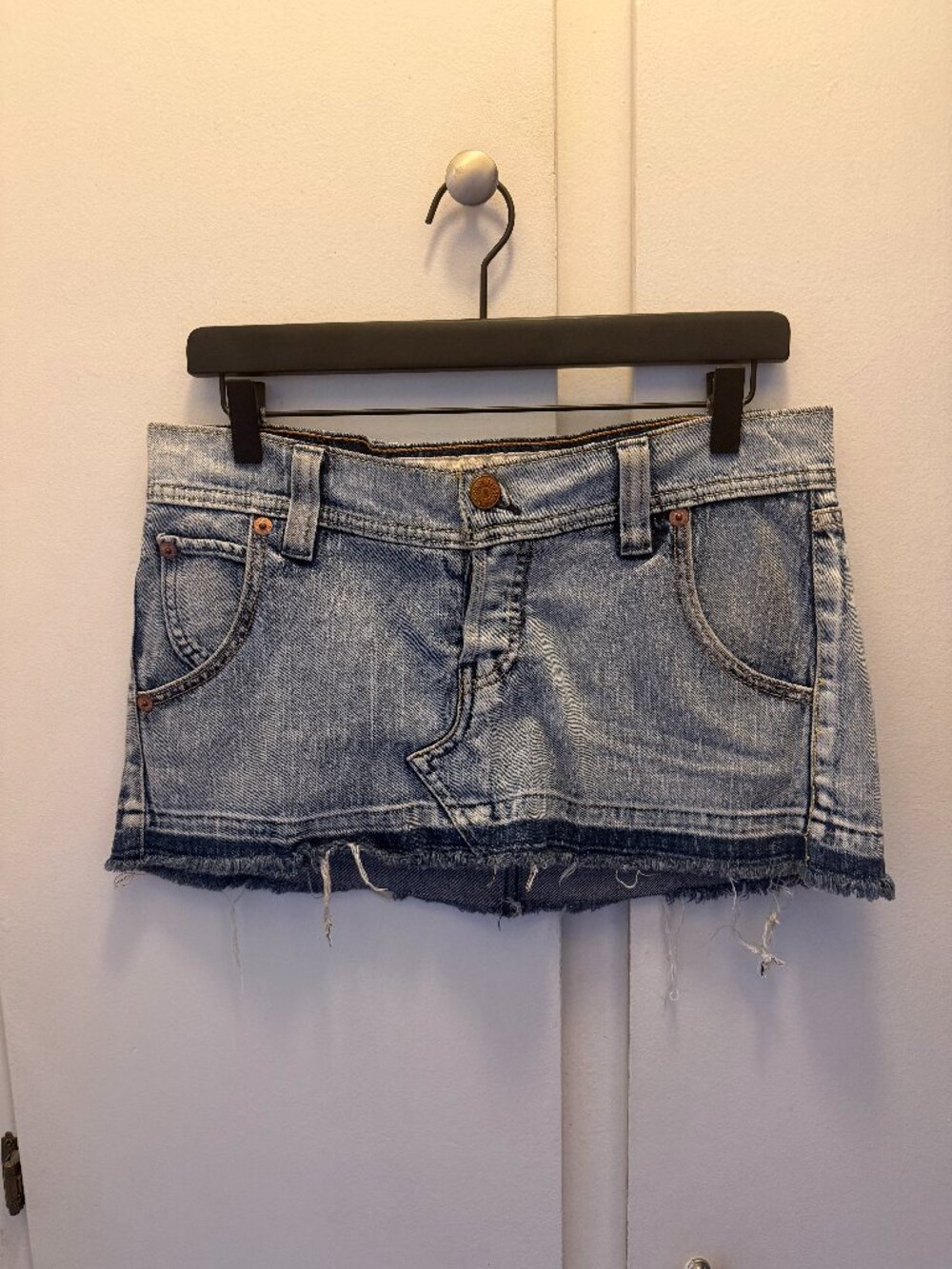 Levi's Y2K Low Rise Denim Mini Skirt.